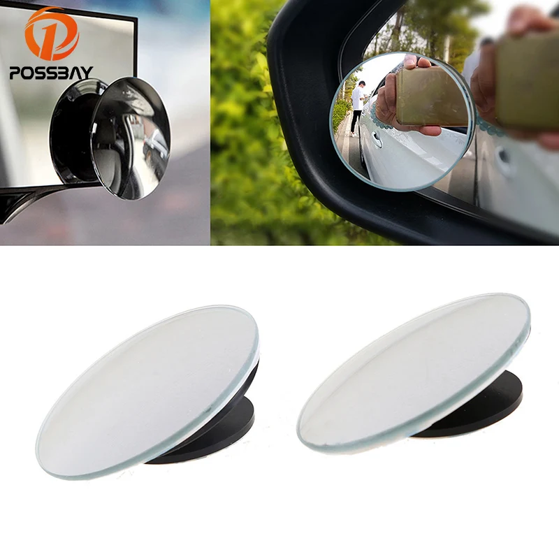 

POSSBAY Car Side Mirror 360 Degree Wide Angel Convex Mirrors Car Vehicle Blind Spot Rear View Mirror Mini Round Mirrors