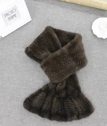 Новинка 2017 года реального норки ручной Вязание шарфы-хомут Snoods Factory outlet