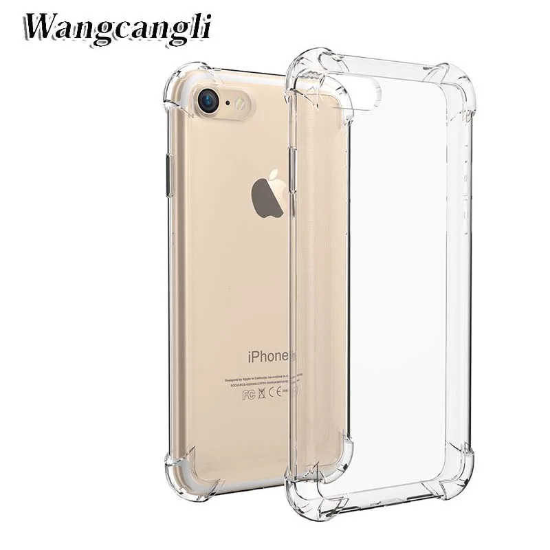 Wangcangli прозрачный 7 Plus Soft Shell протектор случаях силиконовая подушка безопасности