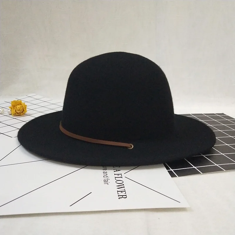 Унисекс Зимние шерстяные шапки с широкими полями для женщин Chapeu Masculino шляпы фетровые шапки женские PWFE039
