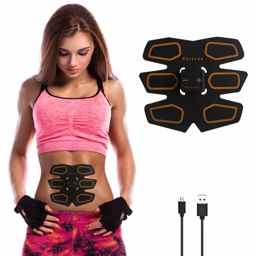 

EMS Rechargableb Muscle Stimulator Trainer Smart Fitness Abdominal Training Electric Weight Loss Stickers Body Slimming Belt