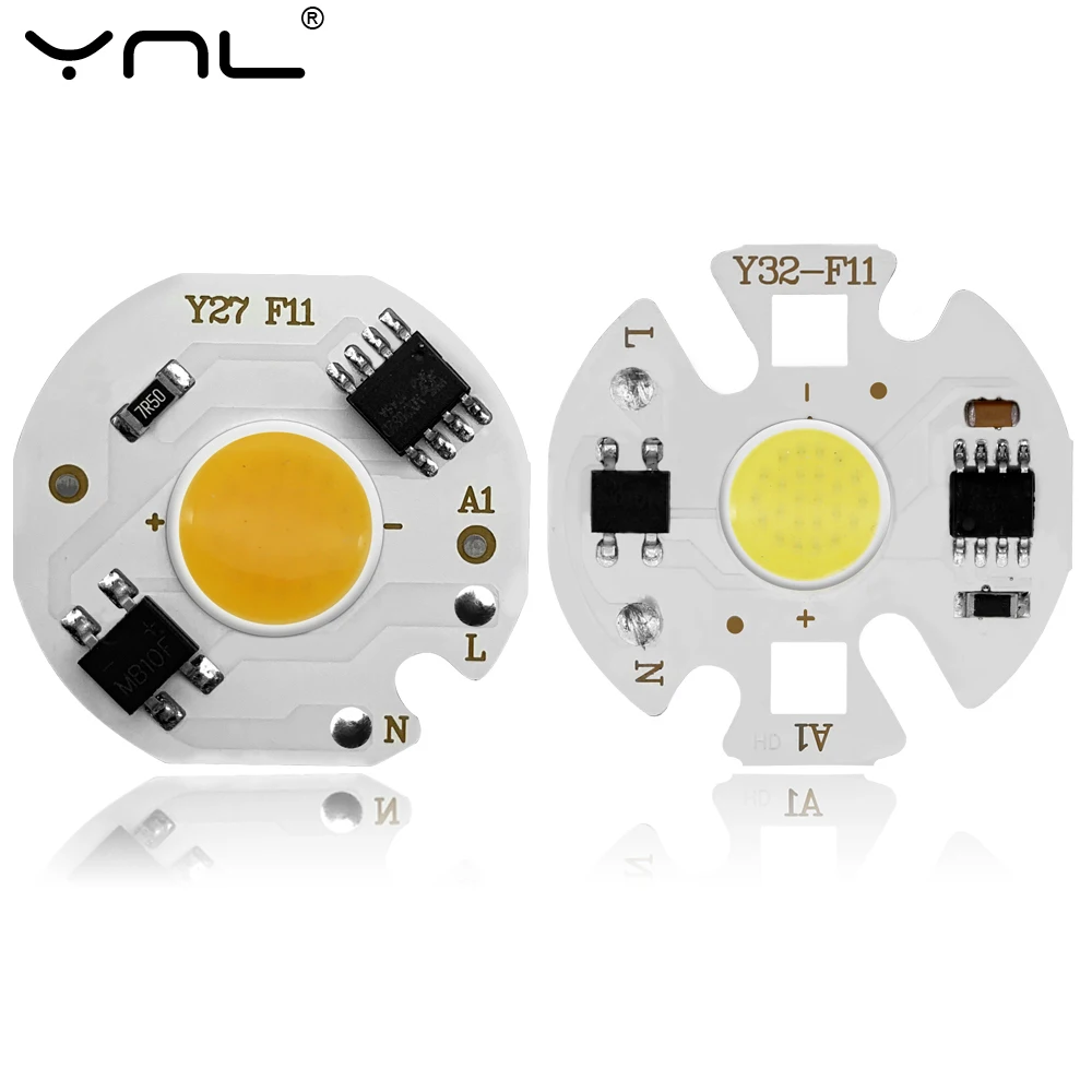 

YNL LED COB Chip Lamp 3W 5W 7W 9W 220V LED Bulb Input Smart IC No Driver High Lumens For DIY LED Flood Light Downlight Spotlight