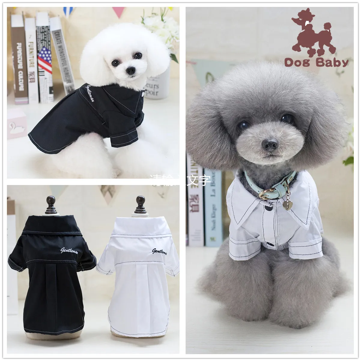 

2019 New Arrival Hot Cheap Simple Design White And Black Colors Handsome Pet Coat Dog Shirt Pets Gentalman Dogs Dress Clothes