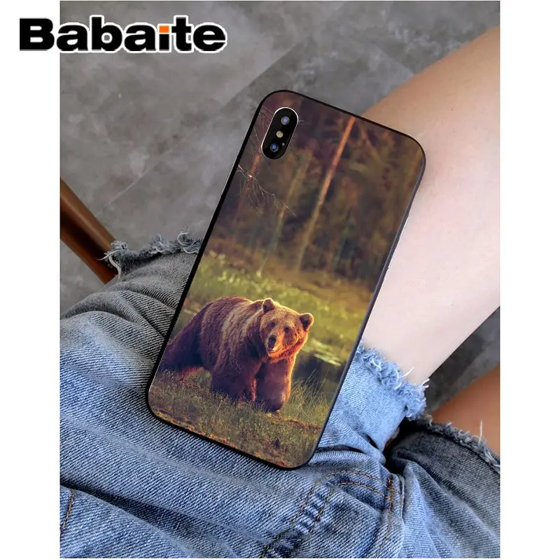 Babaite grizzly bear Новинка чехол для телефона Fundas чехол для Apple iPhone 8 7 6 6S Plus X XS MAX 5 5S SE XR чехол