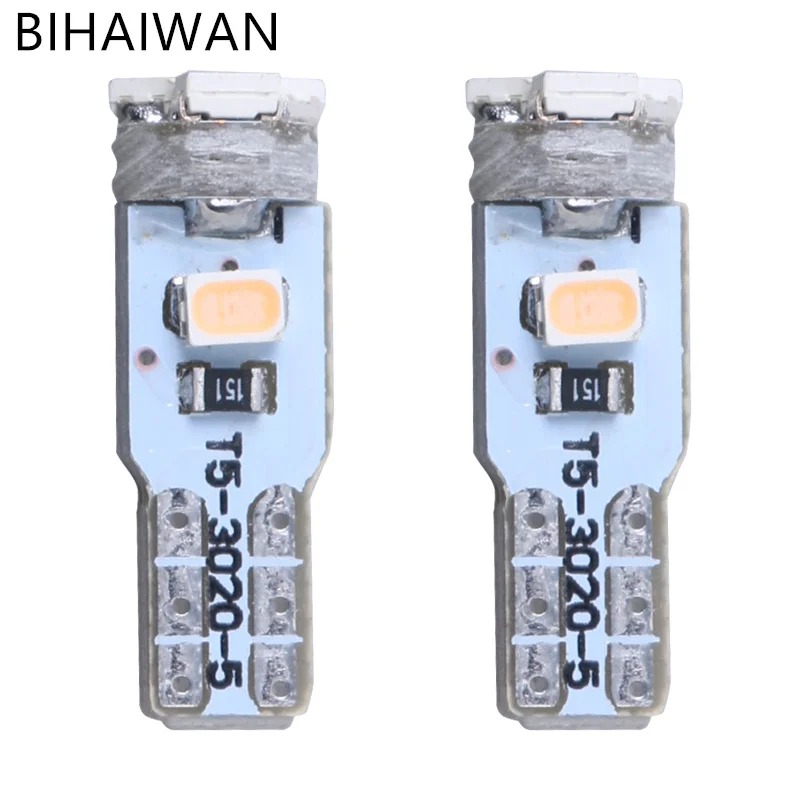 BIHAIWAN 100pcs Car LED instrument lights T5 3020 5SMD astigmatism