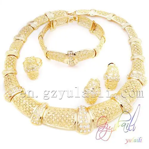 2014 New design jewelry sets 22k gold jewellery dubai bride custom