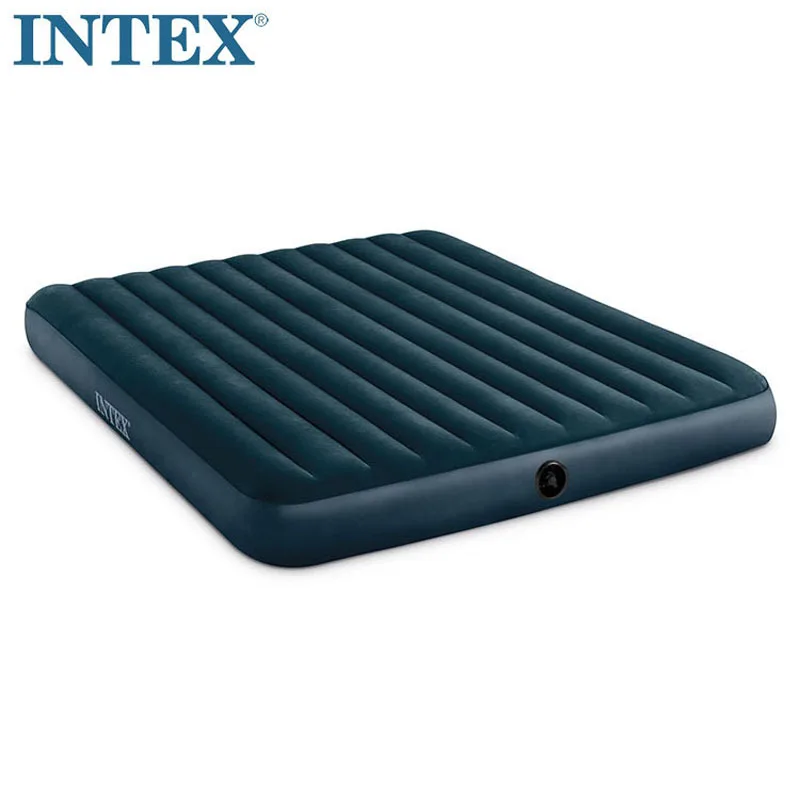 

INTEX 64735 2-3 Person 183*203*25CM Flocking With Stripe Air Bed Ultralarge Inflatable Mat Air Mattress Camping Mat