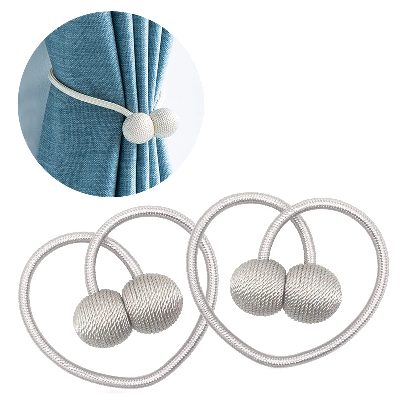 

1 pc Magnetic Curtain Tiebacks Decorative Window Drape Tie Backs Blackout Sheer Wave Rope Holdbacks Clips Curtain Accessories