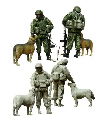 

1/35 Resin Figure Modern Russian Soldier With Dog Model Kits