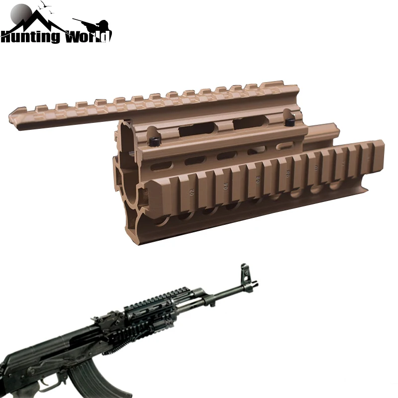 

Tactical Drop in Quad Rail Scope Mount RIS Quad Handguard for AK 47 AK74 AKS Hunting Shooting Airsoft Rifle Accessory Black/Tan