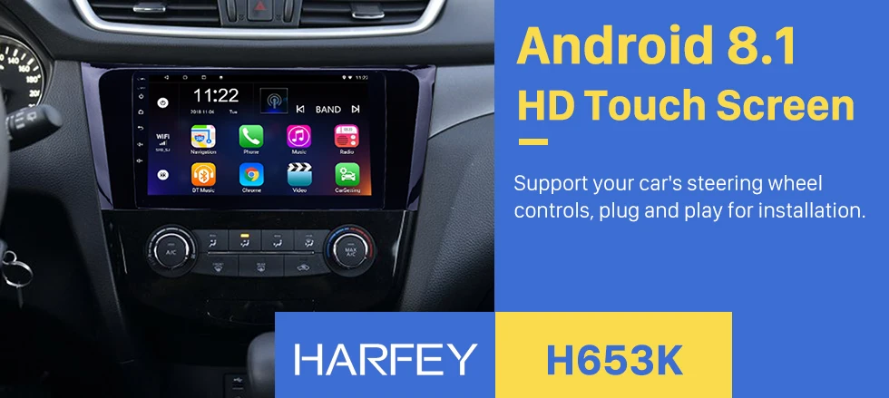 Flash Deal Harfey HD 1080P touchscreen For 2013 2014 Nissan X-Trail 9inch Quad-core Android 8.1/7.1 Multimedia GPS car Radio with Bluetooth 0
