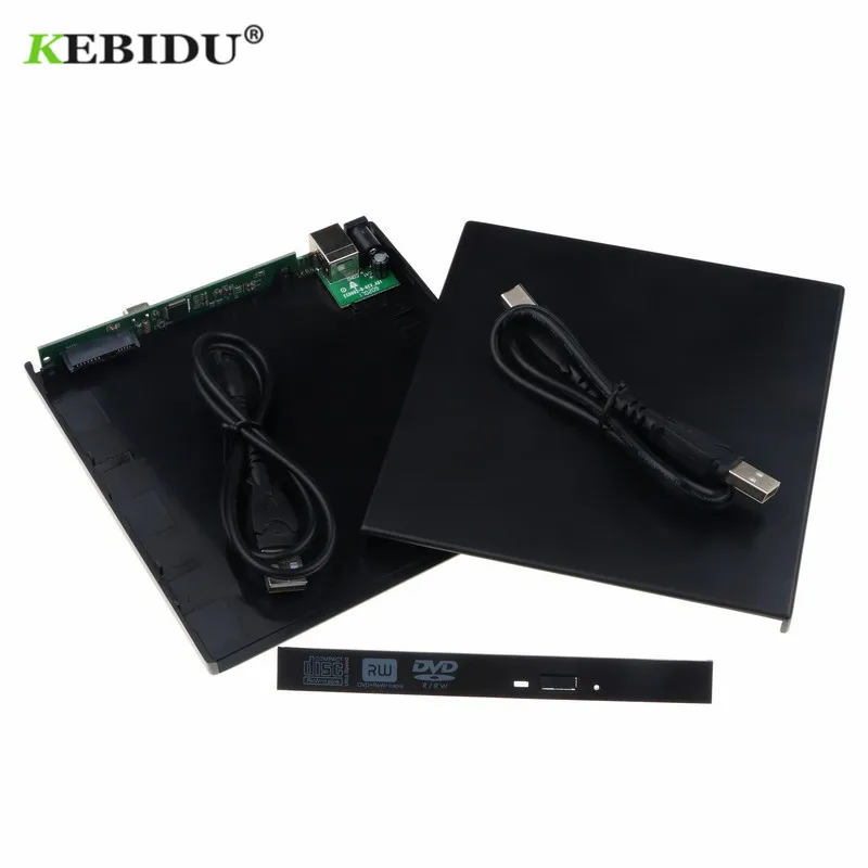 Kebidumei 2,0 мм USB 12,7 SATA Внешний привод DVD CD DVD-Rom IDE чехол привод коробка для ноутбука ноутбук компьютер