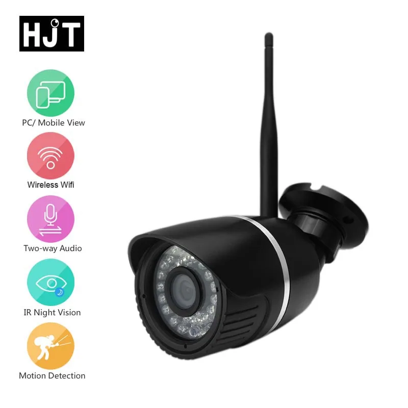 

HJT Audio Mic Wi-Fi IP Camera 1080P 2.0MP Full-HD Security Network CCTV Camera Android IOS P2P ONVIF 2.1 Onvif H.264 Waterproof