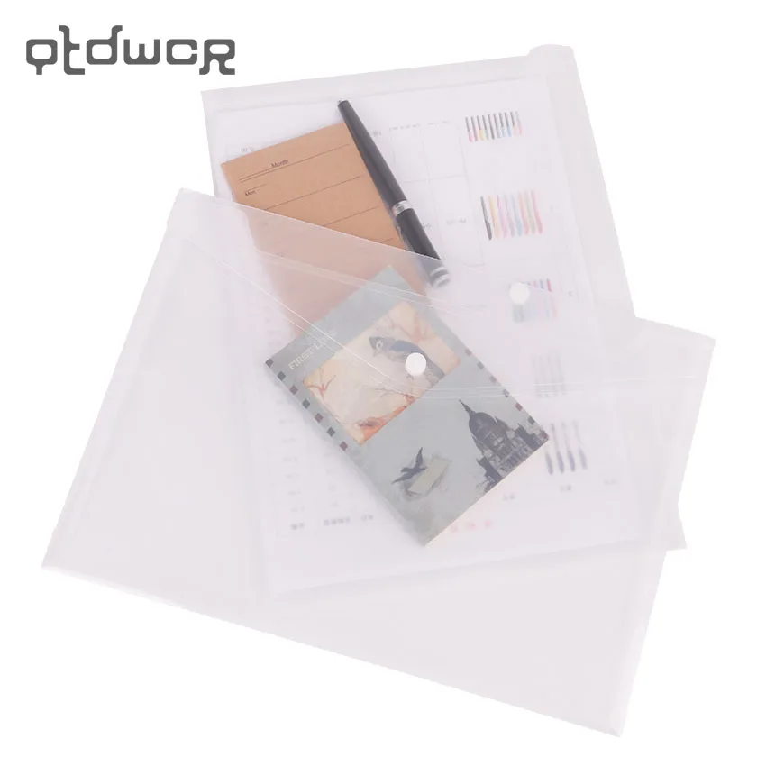 

1PC Simple Transparent A4 Big Capacity Document Bag Business Briefcase Storage File Folder for Papers Stationery Student Gift