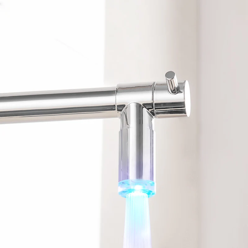 FLG Wall Mounted Kitchen Faucet with LED, Pull Down Sprayer, and 360° Swivel | AEG990-99C image 5