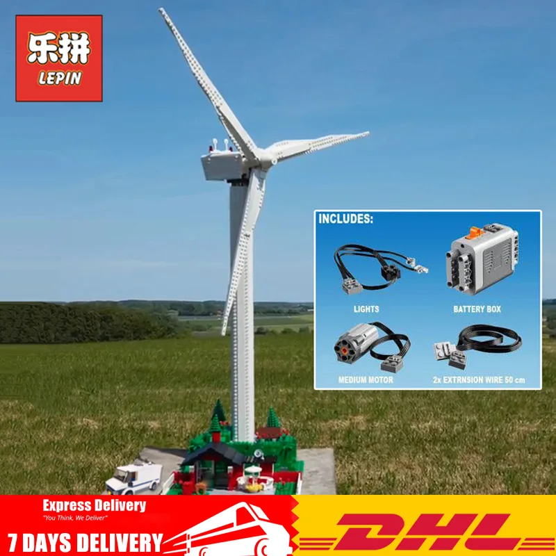 

Lepin 37004 Compatible Legoinglys 10268 925 Pcs Windmill Turbine with Motor Function Set Model Building Blocks Bricks Gifts