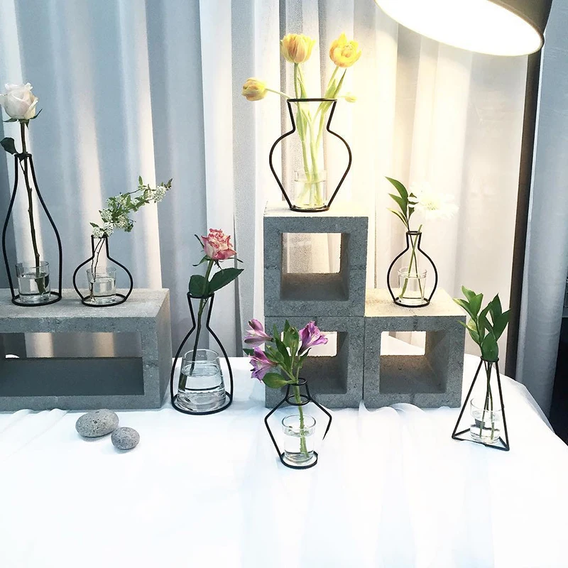 

OUSSIRRO INS Nordic Style Flower Stand Metal Stand Desktop Garden Pot Succulents Plants Modern Decorative Creative Iron Frame