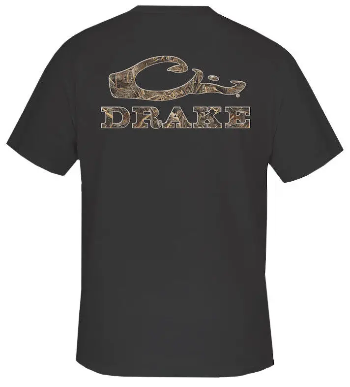 Drake Waterfowl Mens Camo Logo Real Tree Max5 Short Sleeve T Shirtin T