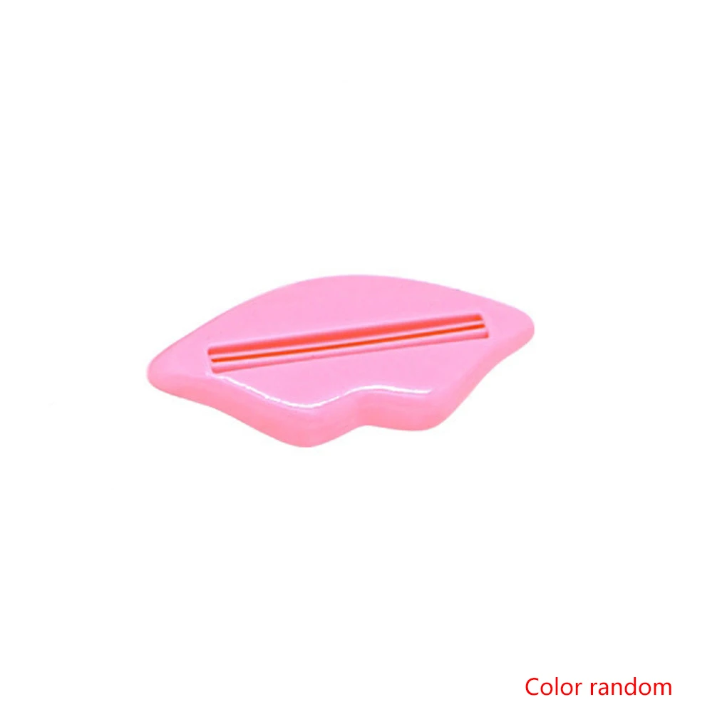 Lip Shape Toothpaste ABS Clip Tube Face Wash Cleaning Foam Cream Roller Squeezer Dispenser Random Color