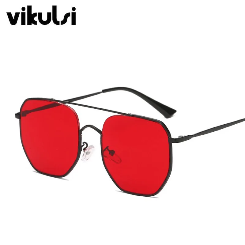 

Unique Vintage Sunglasses Men Square Shades Classic Black Red Sunglasses Women Brand Designer Fashion Flat Top Sun Glasses UV400
