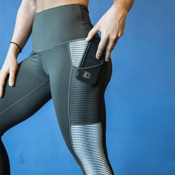 

New Harajuku striped leggings for fitness women 2018 mesh pocket athleisure legging sportswear fashion bodybuilding jegging