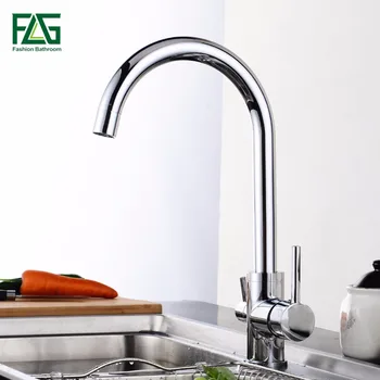 

FLG Filter Kitchen Faucet Drinking Water Chrome Deck Mounted Mixer Tap 360 Rotation Pure Water Filter Kitchen Sinks Taps