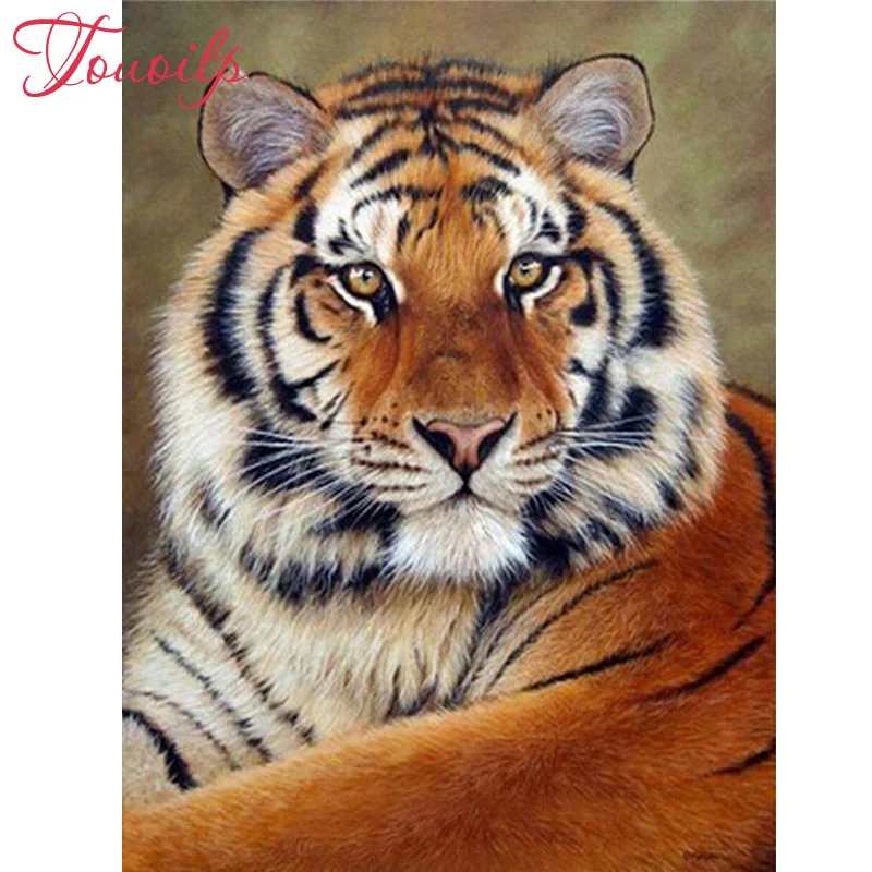 

Diy diamond painting tiger rhinestone pasted cross stitch round diamond embroidery animals stickers handcraft crafts painting