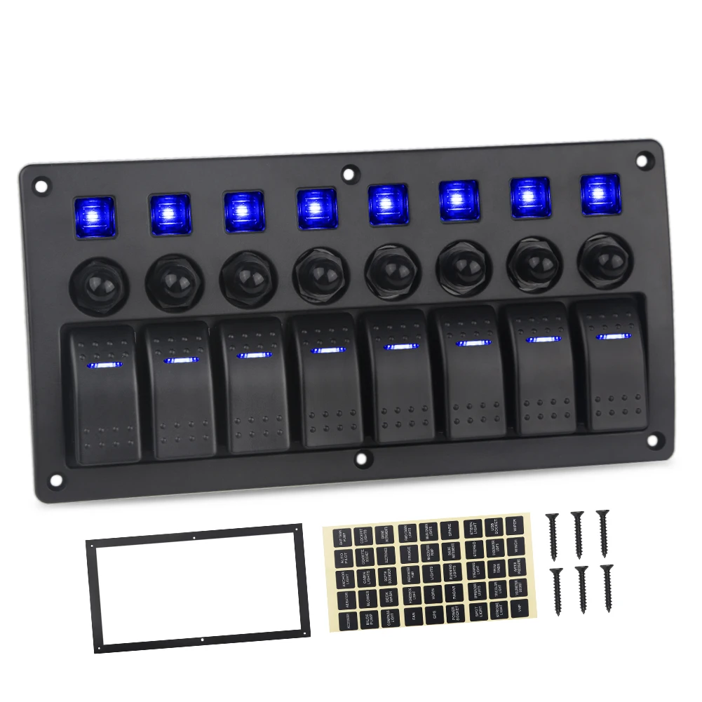 

USB Car Charger Voltmeter 3 4 6 8 Gang Rocker Panel Switch 12v For Car Boat Truck Marine Led Switch Panel Circuit Breakers Boat