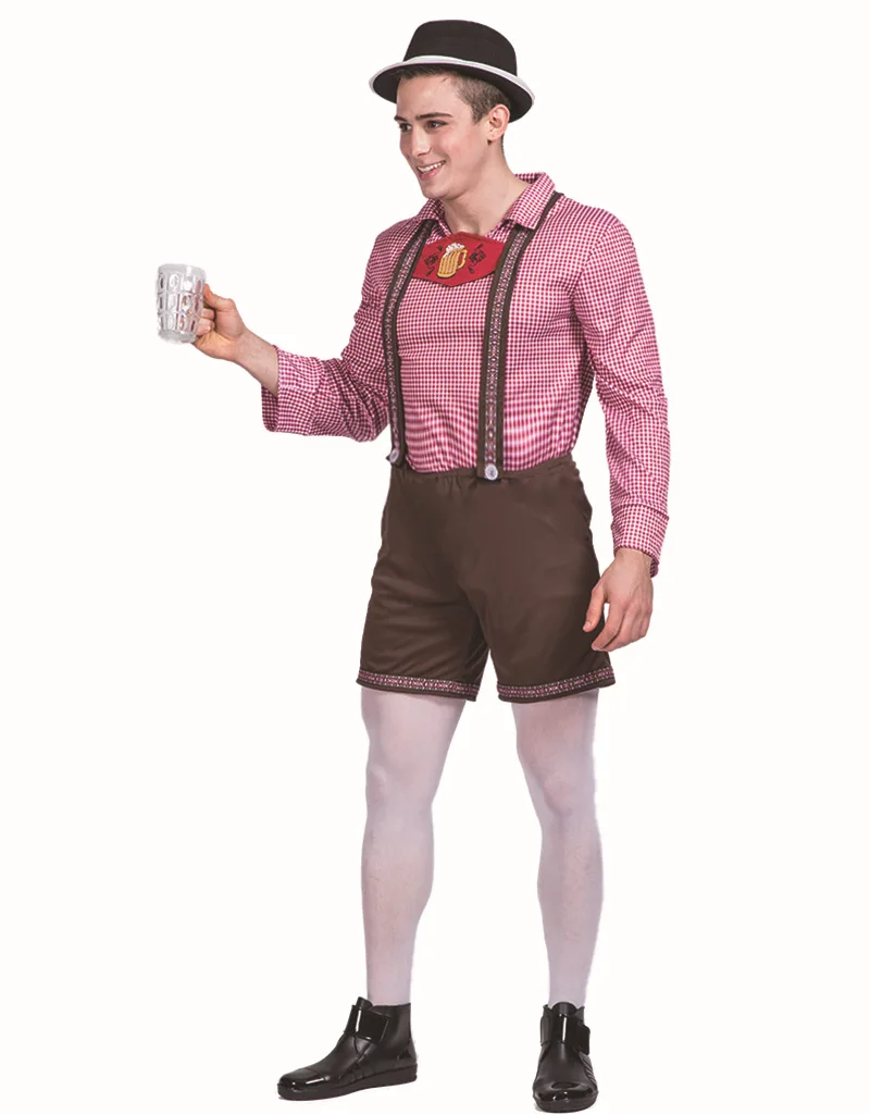 Мужской костюм на Октоберфест для взрослых Lederhosen Фестиваля Пива мужчин