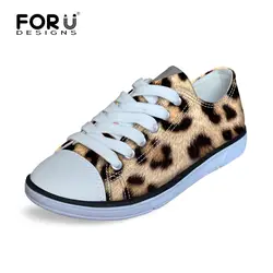 Forudesigns Leopard Низкий Топ Кружево до детей холст Обувь легкий детский Спортивная обувь ригель спортивные плоским Обувь для мальчиков и Обувь