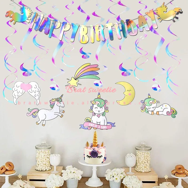 

Unicorn Party Decorations Unicorn Hanging Spiral Swirl Ornaments Baby Shower 1st Birthday Party Decorations Kids Supplies