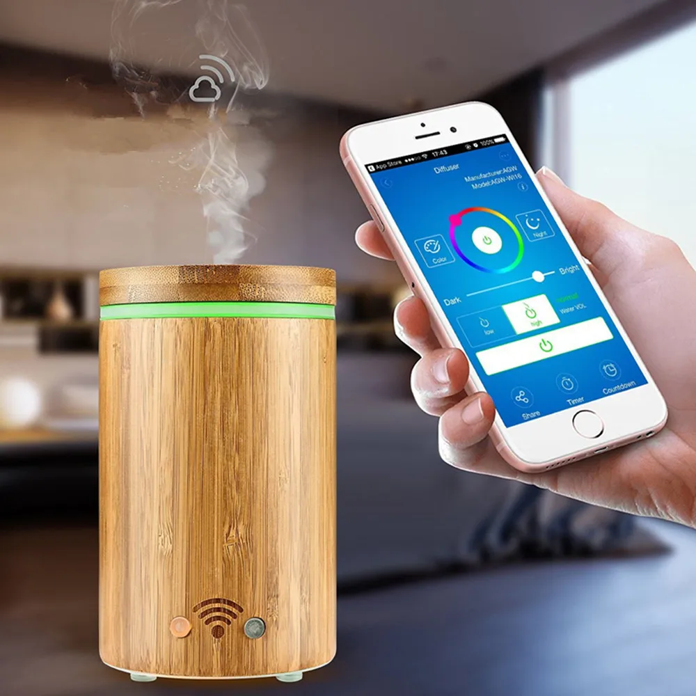 

Free shipping Amazon WIFI APP aroma diffuser smart electric SPA humidifier support Alexa Google home with RGB light