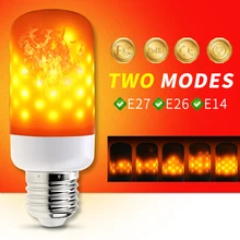 E27 светодиодный пламенная лампа E14 Творческий 2 режима Светодиодная лампа с эффектом пламени E26 имитирующий огонь, мерцающий свет AC85-265V рождественские украшения