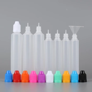 

20PCS/lot 30/60ML Wholesale LDPE Empty Squeezable Juice Liquid Dropper Container Bottles + 4 Funnel