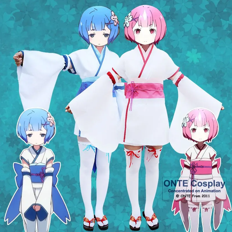 Re:Zero kara Hajimeru Isekai Seikatsu RAM / REM Young Кимоно костюмы косплей Женский Халат пальто для