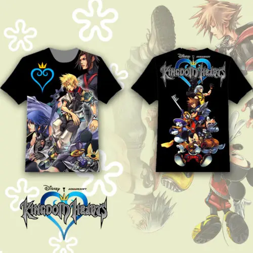 OHCOMICS Hot Anime Game Kingdom Hearts Modal Roundneck T-shirt Tee Tops Summer Short Sleeve Cosplay Costume Otaku Blouse Clothes |