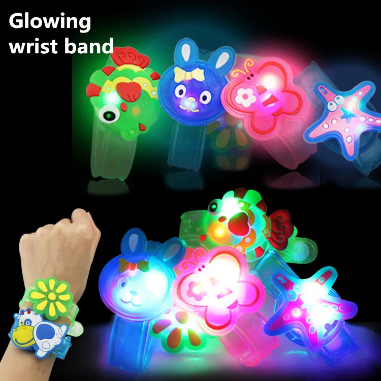 Светящиеся напульсники светильник флэш-игрушки вечерние наручные руки детский браслет мультфильм часы День рождения Рождественские вечерние подарки