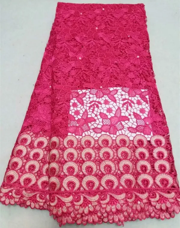 Последние Горячие Африканский фуксия кружевной ткани 2018 высокое качество