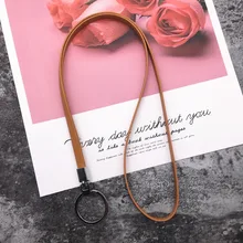 Бизнес ПУ кожаные ремешки шейный ремень для Id пропуска карты значок тренажерный зал ключ/Мобильный телефон Usb держатель Diy повесить веревку Лариат Ремешок