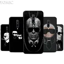 drawing of karl lagerfeld Silicone Case for Oneplus 7 7Pro 5T 6 6T Black Soft Case for Oneplus 7 7 Pro TPU Phone Cover