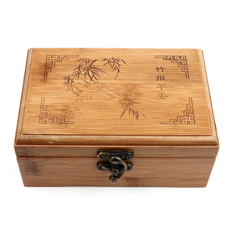 

customized bamboo wooden Storage Box Classic Elegant Gift Box Jewelry Sundries Makeup Organizer Prints Eco-Friendly Container
