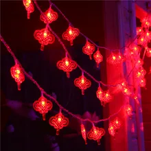 Традиционный китайский узел светодиодные гирлянды Питание от батареи AA, год/китайский фестивальный/вечерние праздничные огни украшения
