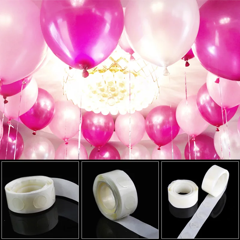 

100Pcs/Roll Points Balloon Attachment Glue Dot Attach Balloons To Ceiling Or wall Balloon Stickers Birthday Party Wedding Decor