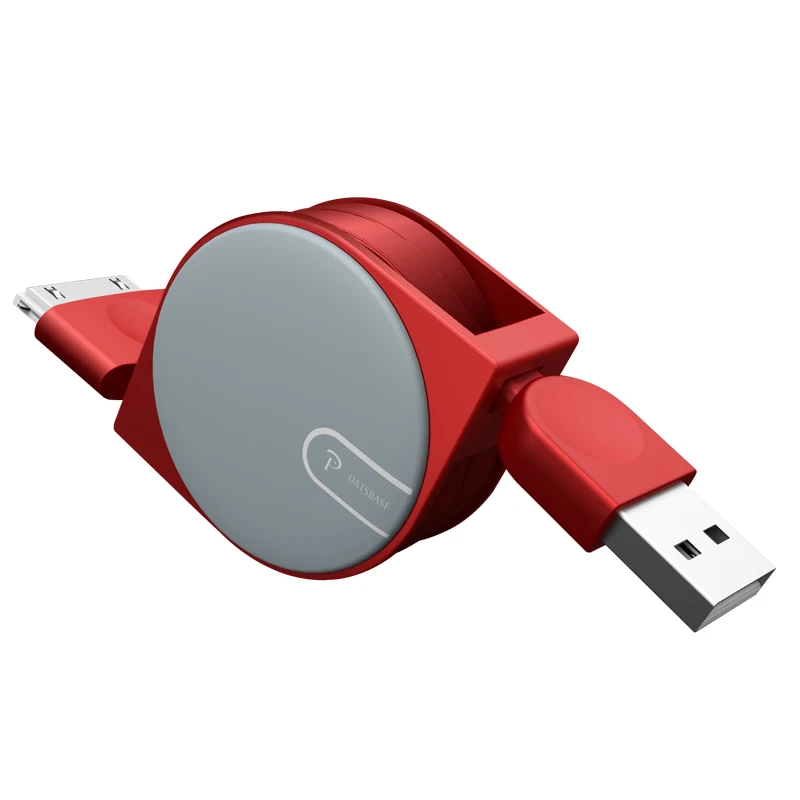 OATSBASF USB кабель для быстрой зарядки для iPhone 3g S 4 s 4S 3g iPad 1 2 3 iPod выдвижной 30 Pin зарядное устройство адаптер синхронизации данных - Цвет: Red