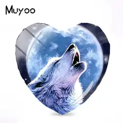 2018 Новый Воющий волк кабошон Луна волк художественное сердце стеклянные кабошоны ручной работы фото ювелирные изделия для женщин