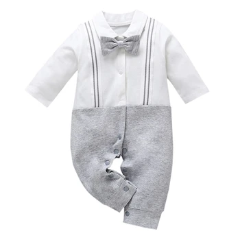 

Spring Baby Boy Rompers Newborn Cotton Rompers Long Sleeve Gentleman Design Baby Jumpsuit Costumes 2019 Summer