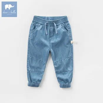 

DBB6853 dave bella spring baby boys fashion denim blue denim solid jean kids pants children boutique trousers