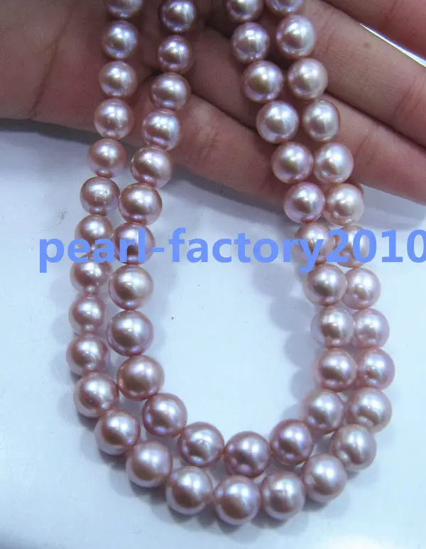 

19" 36" 9-10 MM SOUTH SEA purple PEARL NECKLACE 14K GOLD CLASP (0926)