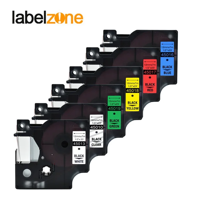 Best Price Mixed 15 colors 45013 label tape compatible dymo D1 12mm label printer laminated D1 45010 ribbon cassette for Dymo LM160 printer Best Price Mixed 15 colors 45013 label tape compatible dymo D1 12mm label printer laminated D1 45010 ribbon cassette for Dymo LM160 printer