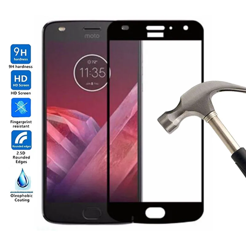 2.5D 9H Премиум полное покрытие протектор экрана для Moto z2 Play защитная пленка